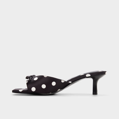 Belerose in Black White - Heeled mule, Stiletto heel - Black/white