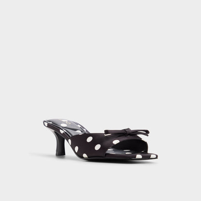 Belerose in Black White - Heeled mule, Stiletto heel - Black/white
