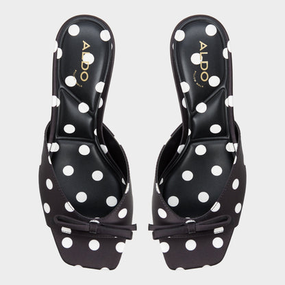 Belerose in Black White - Heeled mule, Stiletto heel - Black/white
