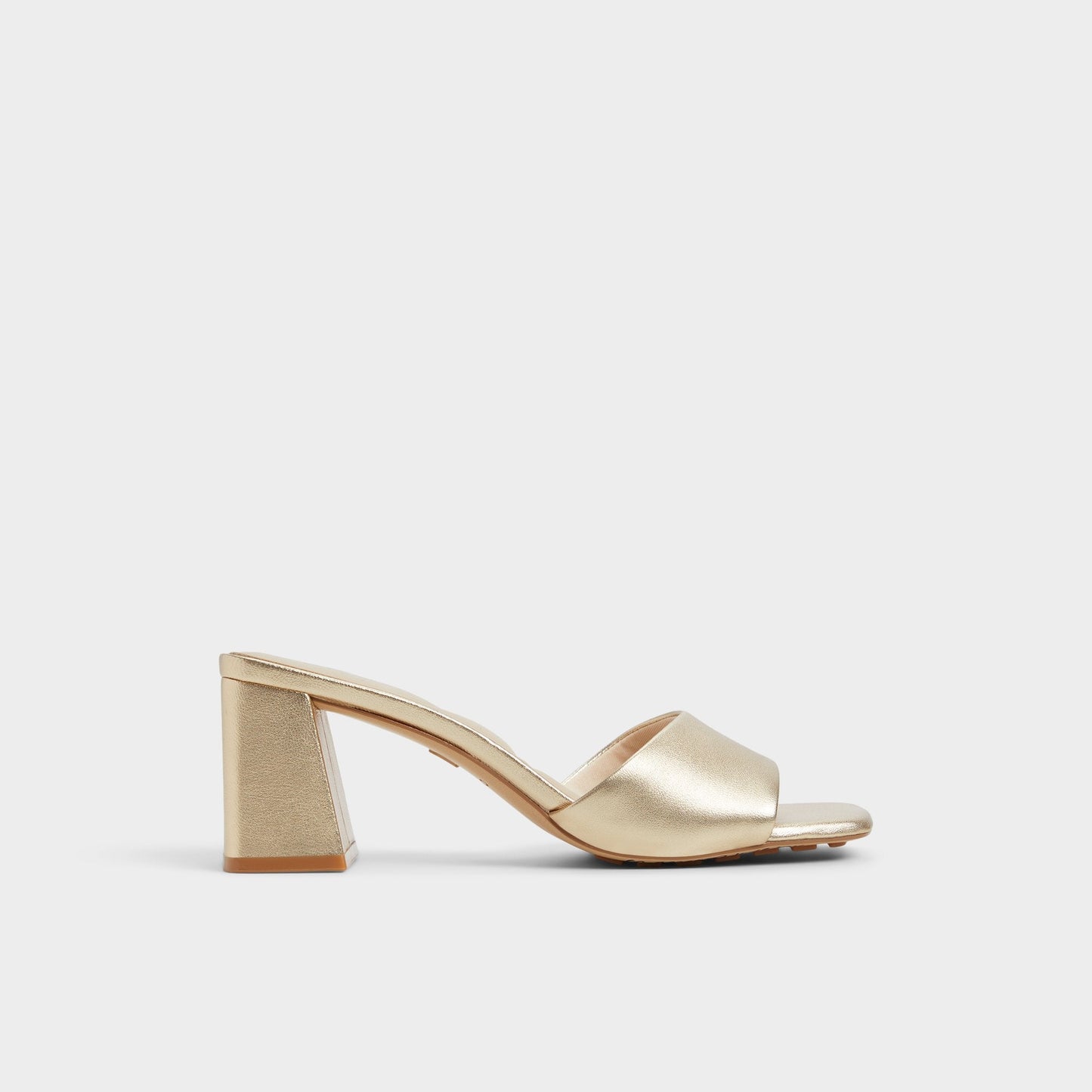 Tisha Gold Women's Heeled mules - Heeled mule, Block heel - Gold