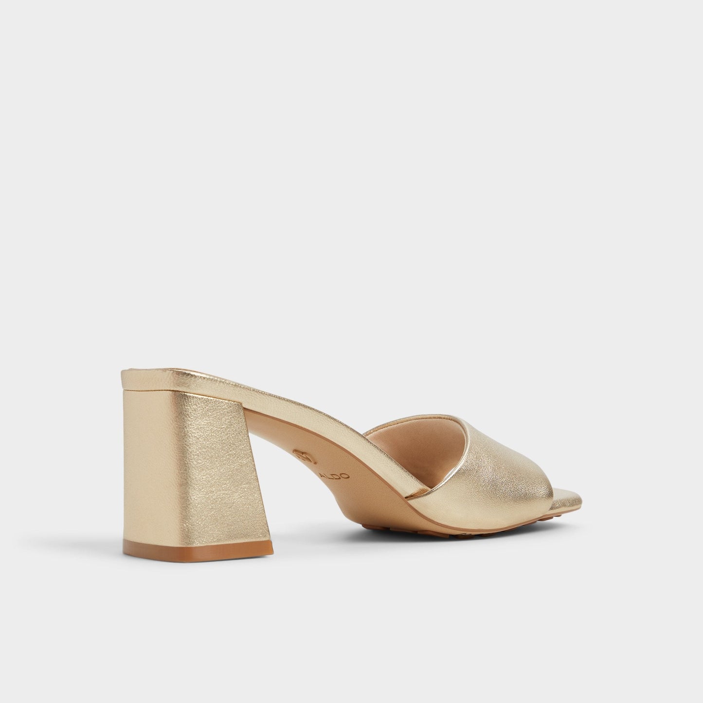 Tisha Gold Women's Heeled mules - Heeled mule, Block heel - Gold