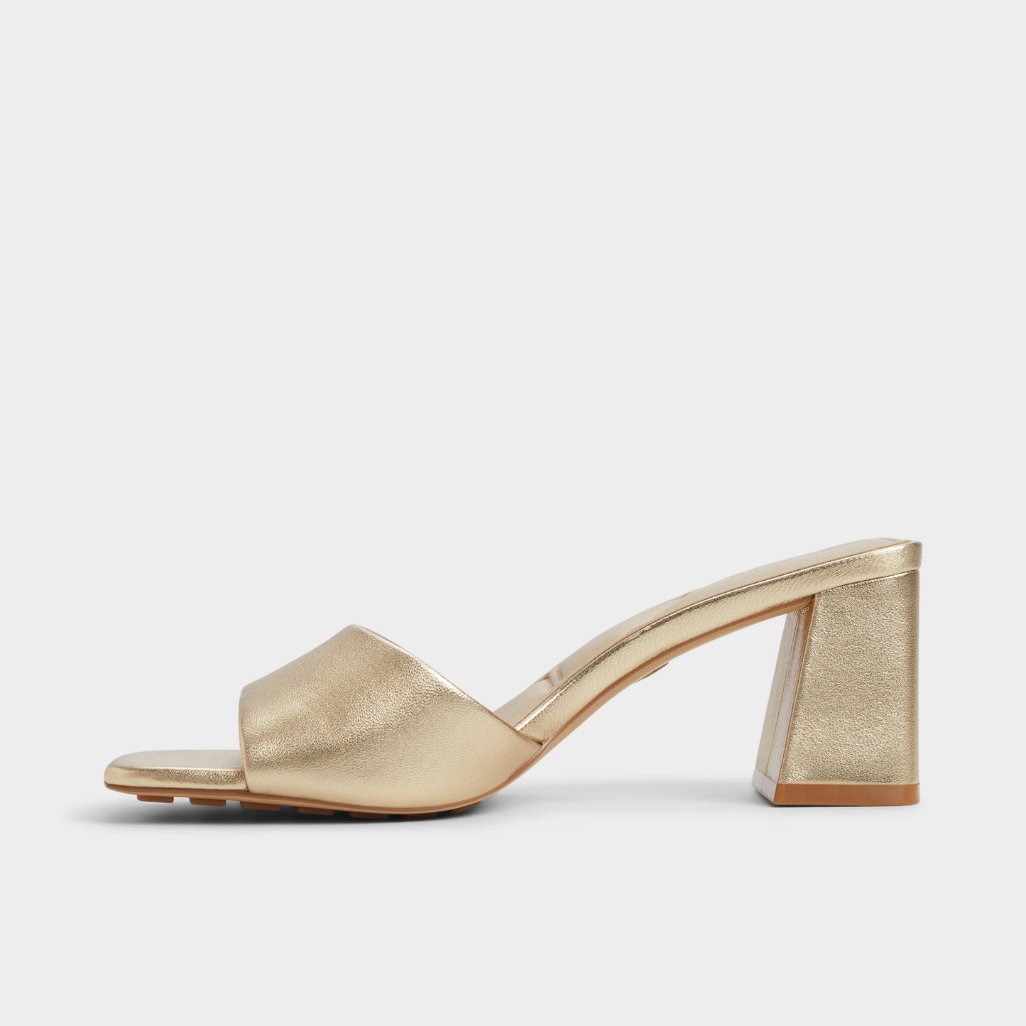 Tisha Gold Women's Heeled mules - Heeled mule, Block heel - Gold