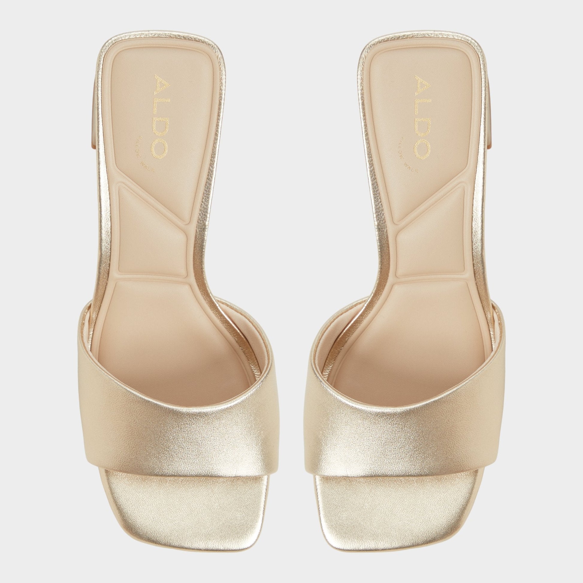 Tisha Gold Women's Heeled mules - Heeled mule, Block heel - Gold