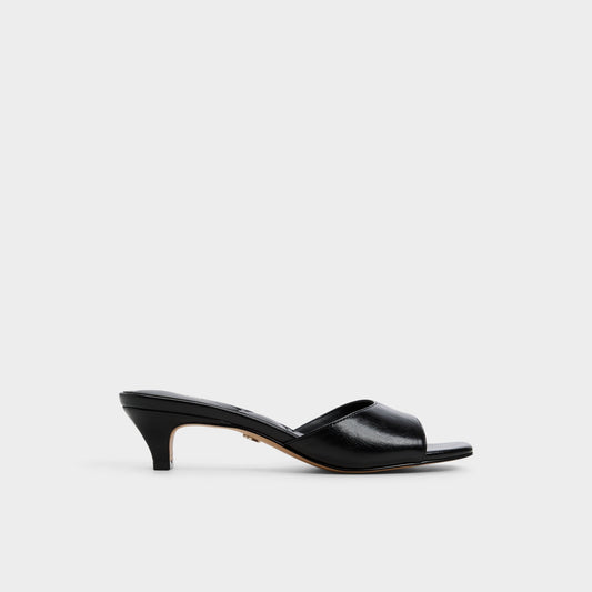 Haeden Black Women's Heeled mules - Heeled mule, Kitten heel - Black