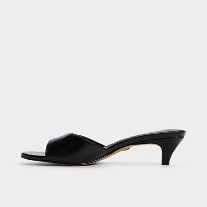 Haeden Black Women's Heeled mules - Heeled mule, Kitten heel - Black