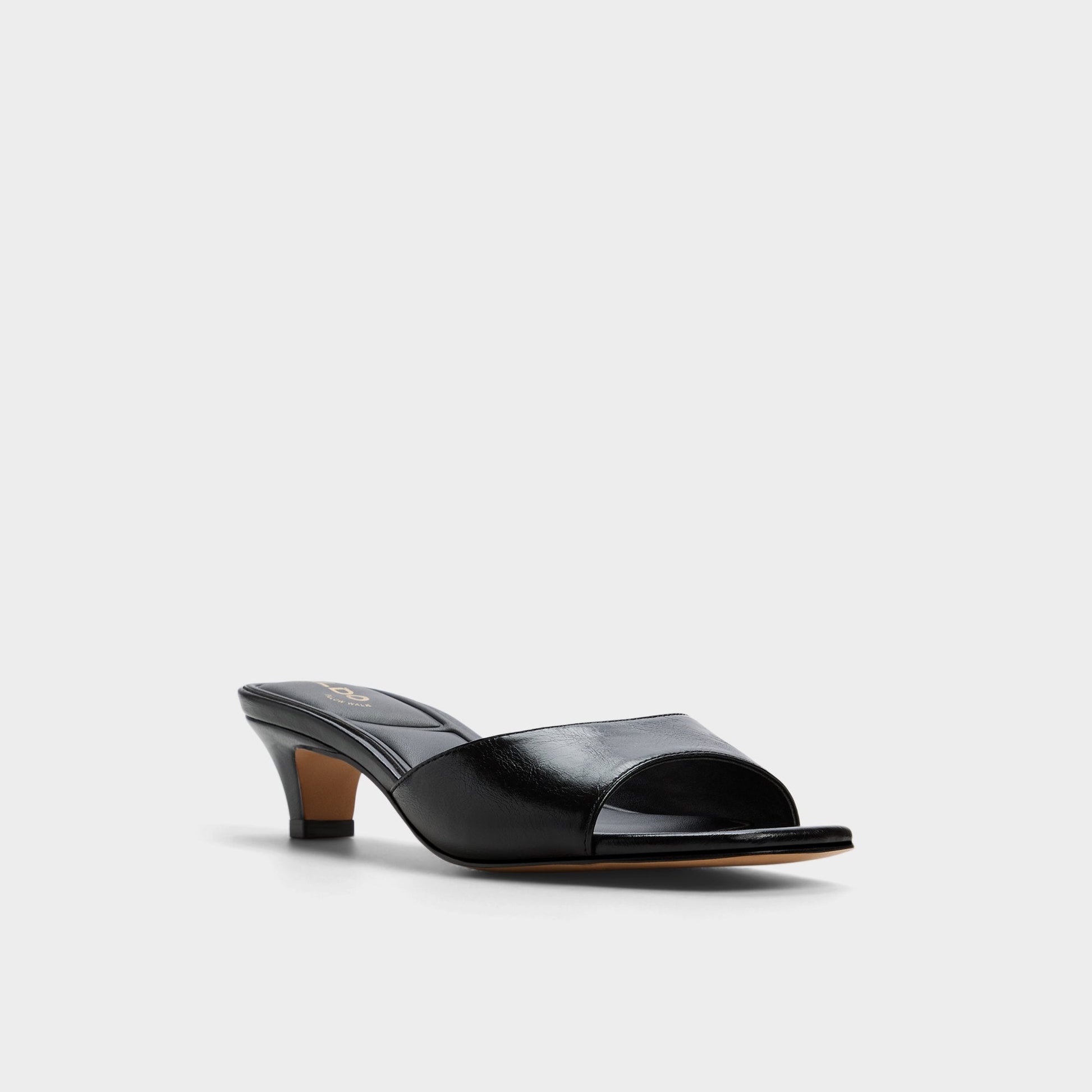 Haeden Black Women's Heeled mules - Heeled mule, Kitten heel - Black