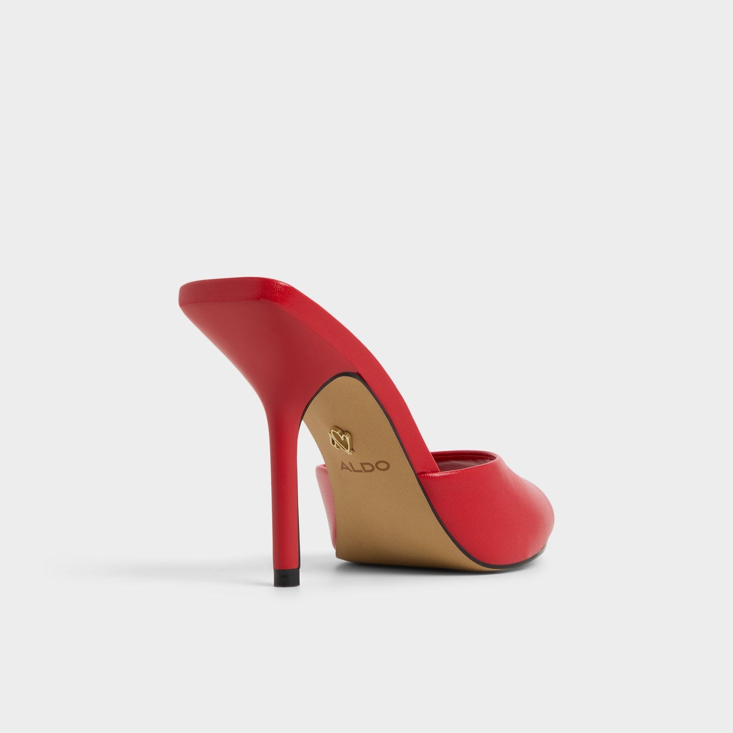 Madelan in Bright Red - Heeled mule, Stiletto heel - Bright Red