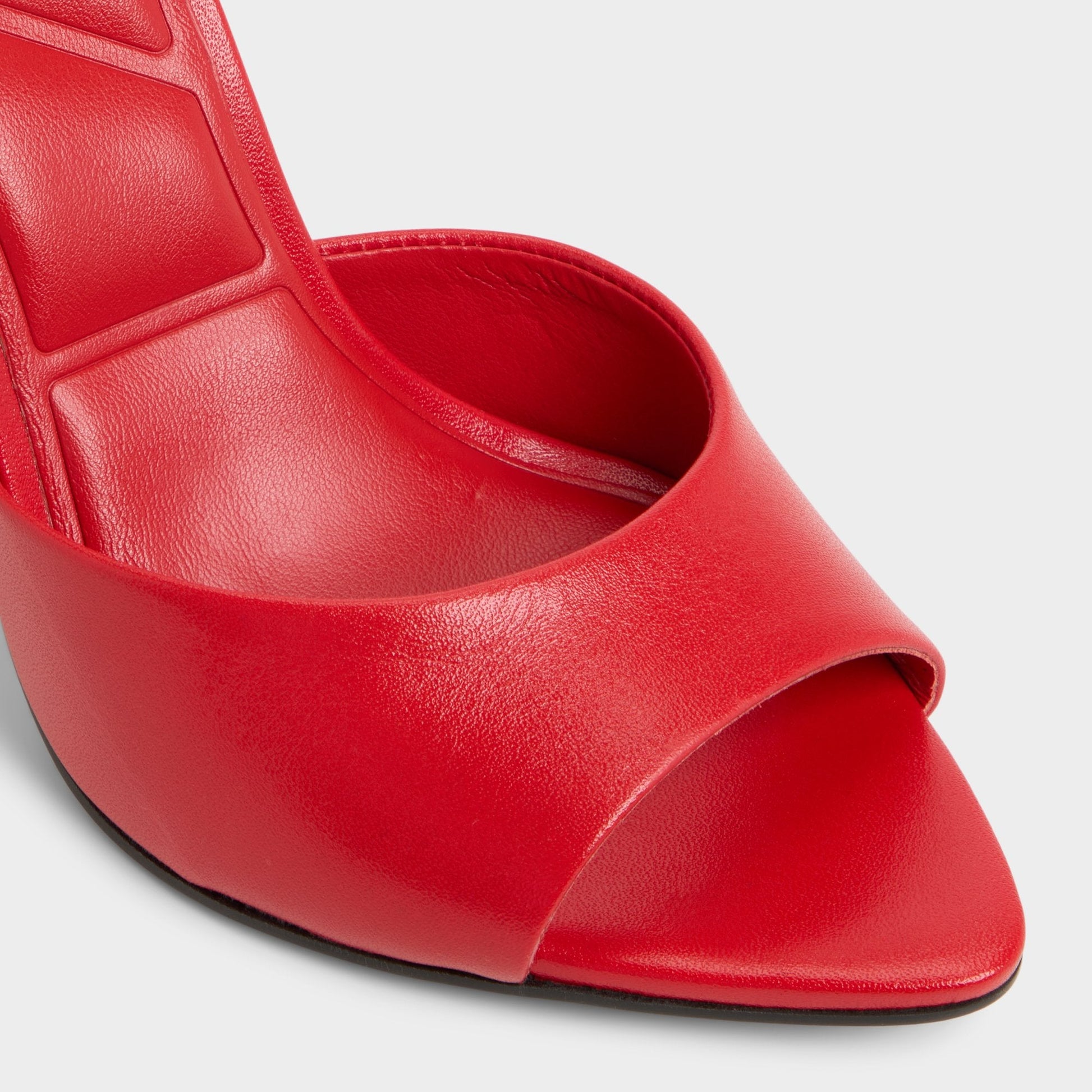 Madelan in Bright Red - Heeled mule, Stiletto heel - Bright Red