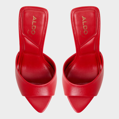 Madelan in Bright Red - Heeled mule, Stiletto heel - Bright Red