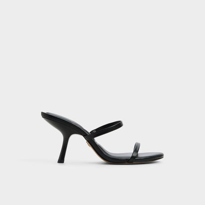 Avelinda in Black - Heeled mule - Black