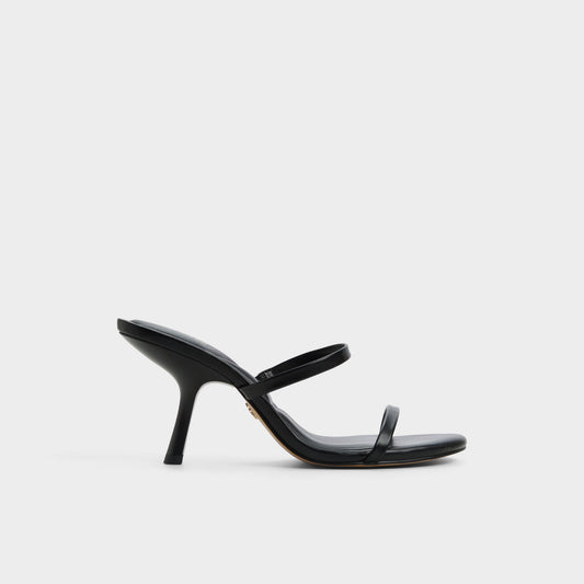 Avelinda in Black - Heeled mule - Black