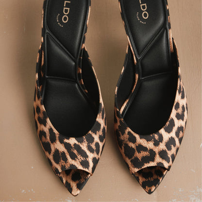 Elenara Brown Multi Women's Heeled mules - Heeled mule, Stiletto heel - Brown Multi