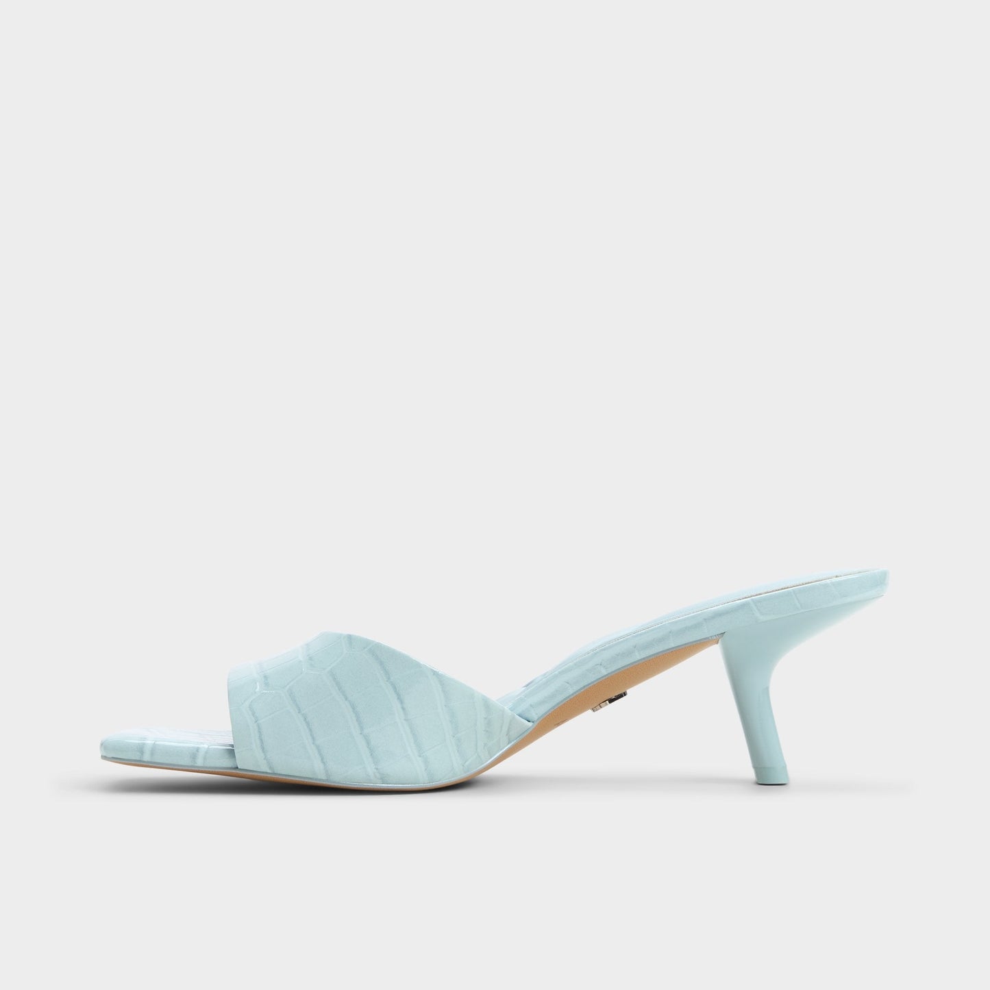 Enchanting Pastel Blue Women's Heeled mules - Heeled mule, Kitten heel - Pastel Blue