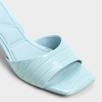 Enchanting Pastel Blue Women's Heeled mules - Heeled mule, Kitten heel - Pastel Blue