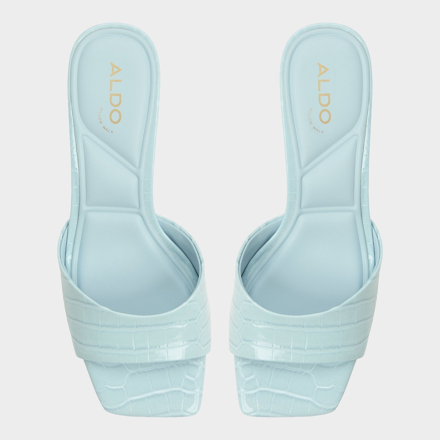 Enchanting Pastel Blue Women's Heeled mules - Heeled mule, Kitten heel - Pastel Blue