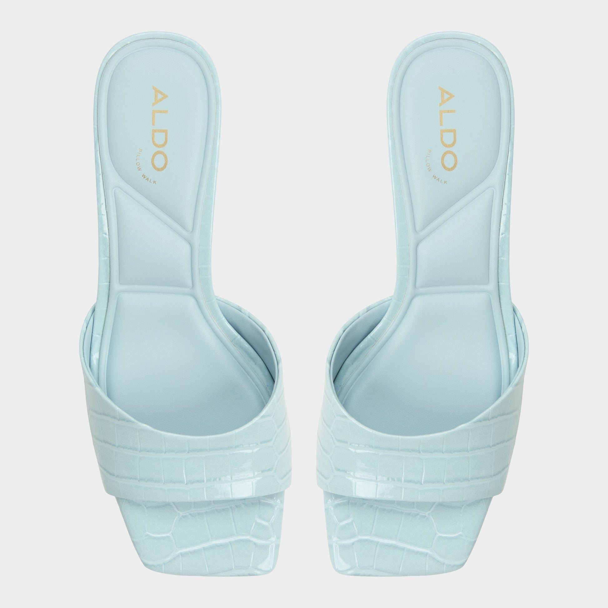 Enchanting Pastel Blue Women's Heeled mules - Heeled mule, Kitten heel - Pastel Blue