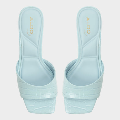 Enchanting Pastel Blue Women's Heeled mules - Heeled mule, Kitten heel - Pastel Blue