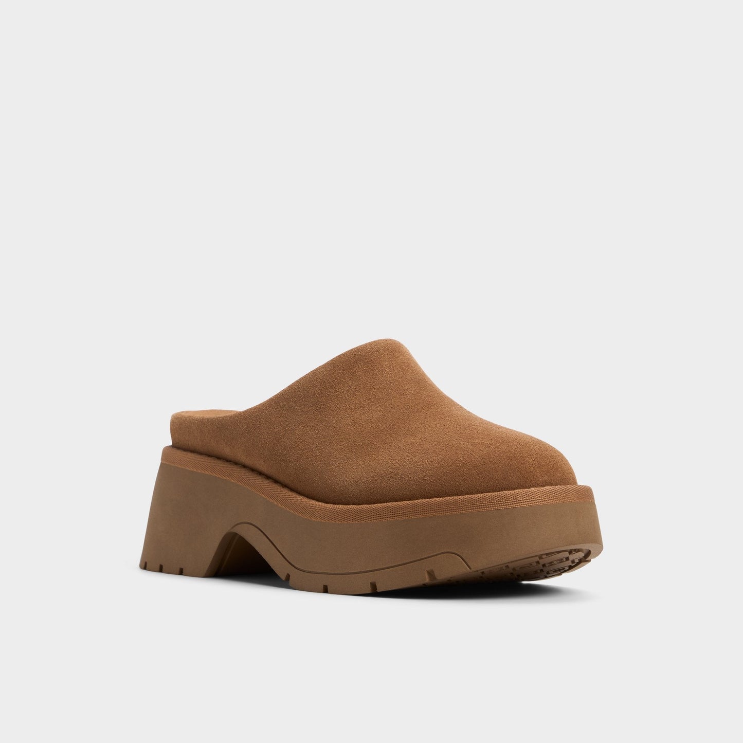 Academia Camel Women's Cold Weather Shoes - Heeled mule, Lug sole - Camel