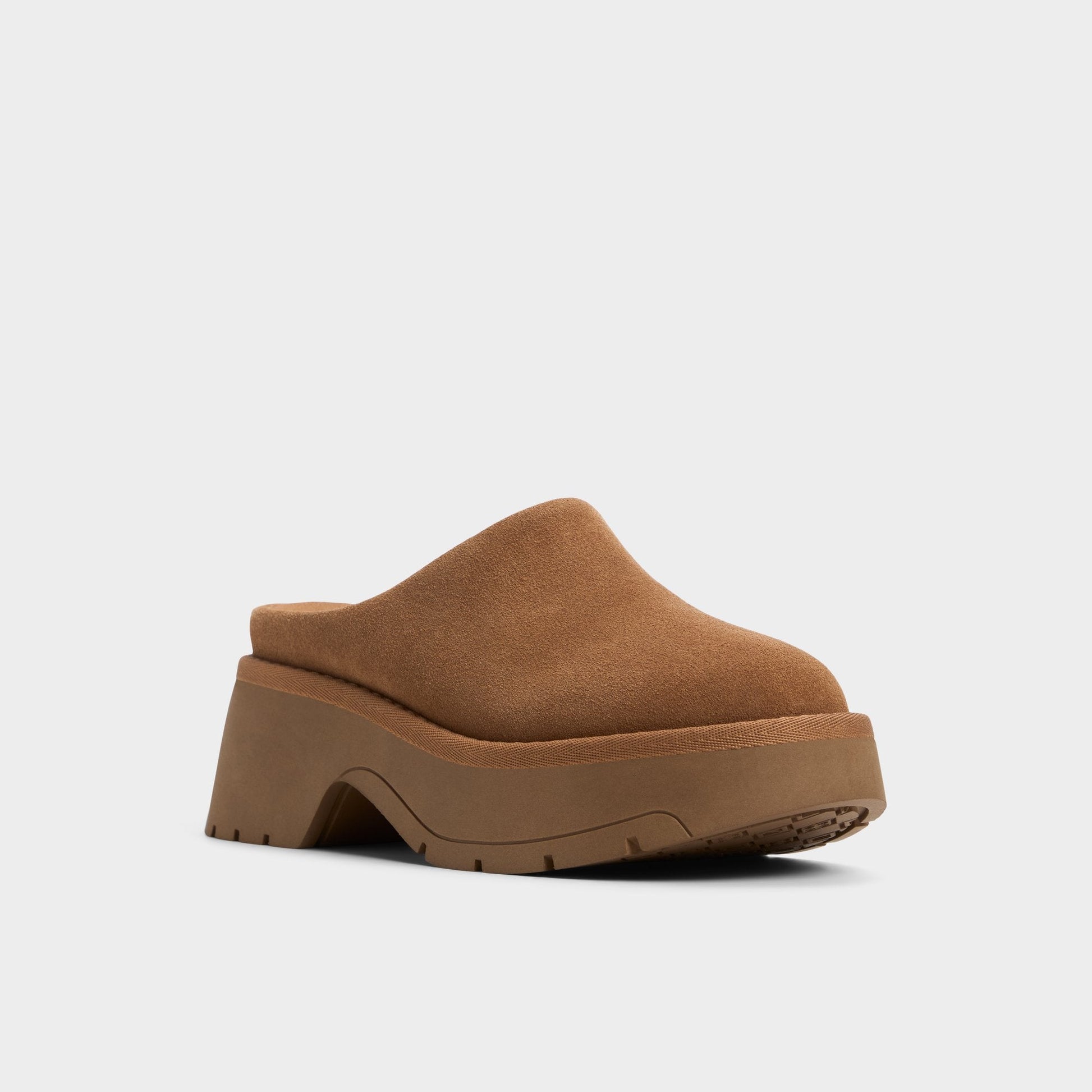 Academia Camel Women's Cold Weather Shoes - Heeled mule, Lug sole - Camel