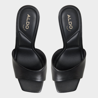 Jennifer in Black - Heeled mule, Stiletto heel - Black