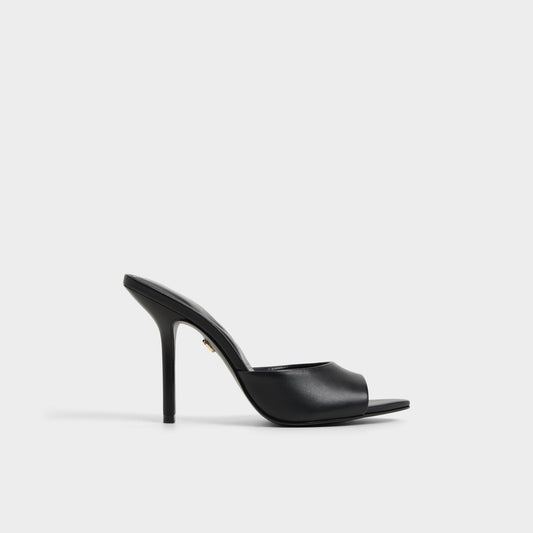 Madelan in Black - Heeled mule, Stiletto heel - Black