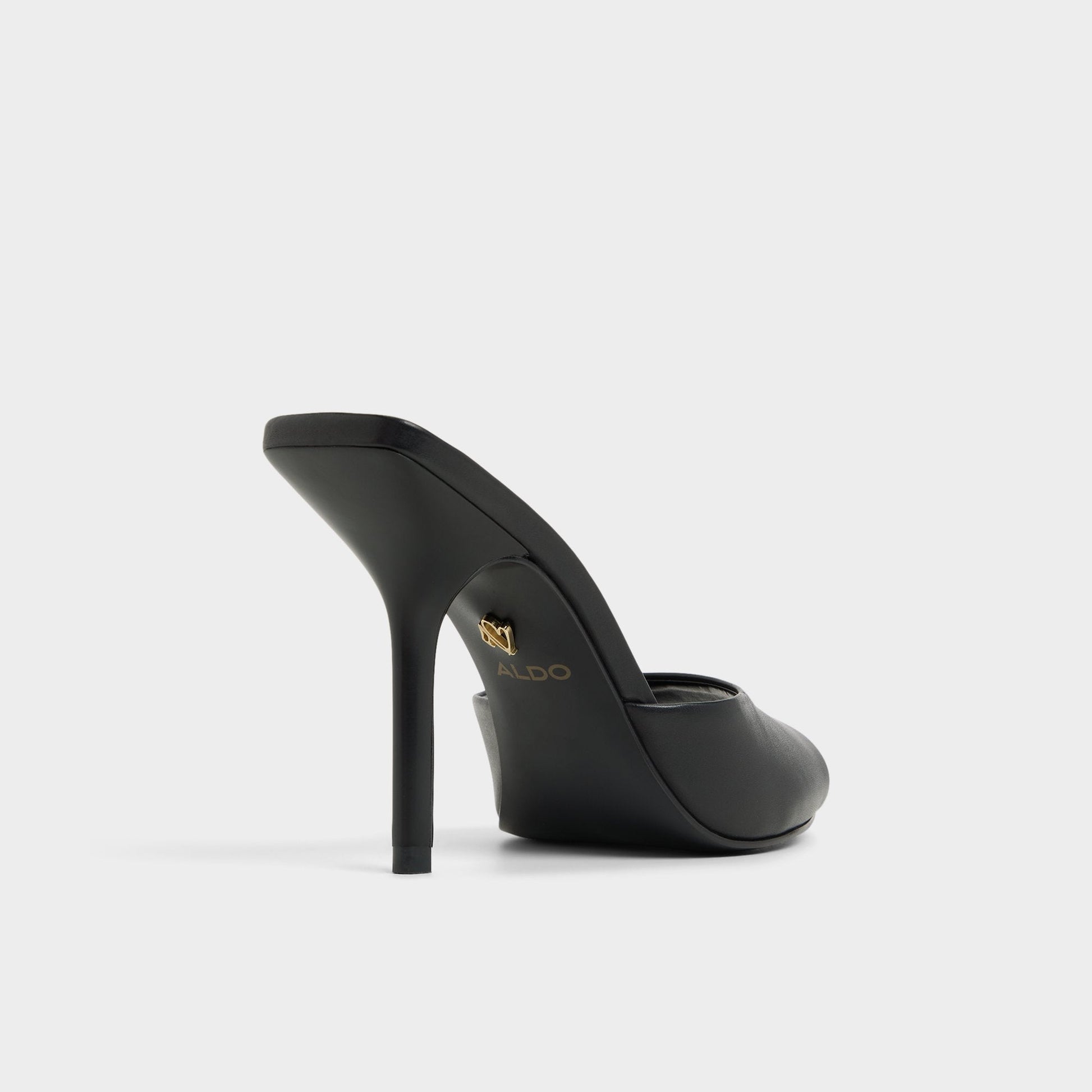 Madelan in Black - Heeled mule, Stiletto heel - Black