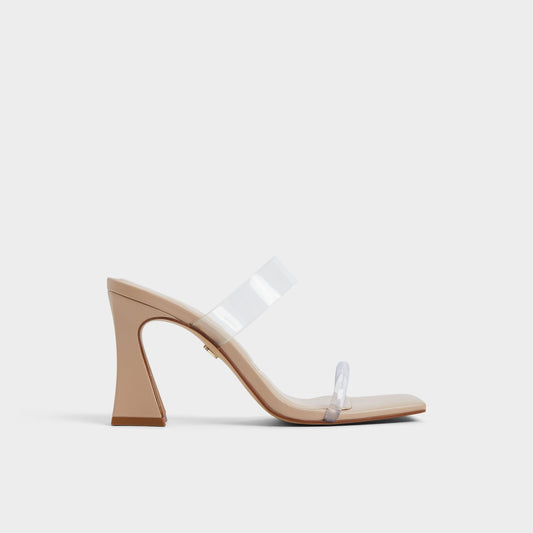 Calley Tan Women's Heeled mules - Heeled mule, Block heel - Tan