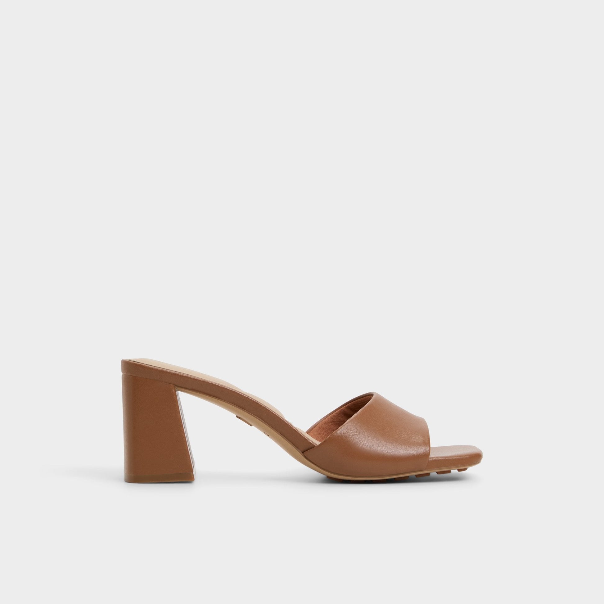 Tisha Tan Women's Heeled mules - Heeled mule, Block heel - Tan