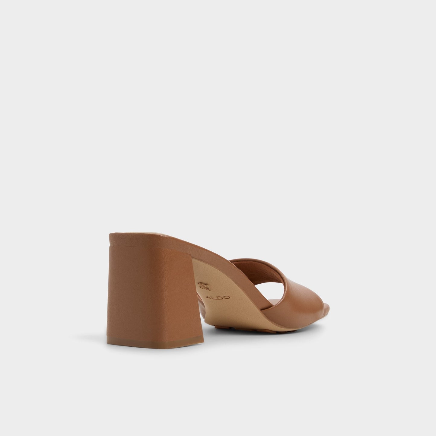 Tisha Tan Women's Heeled mules - Heeled mule, Block heel - Tan
