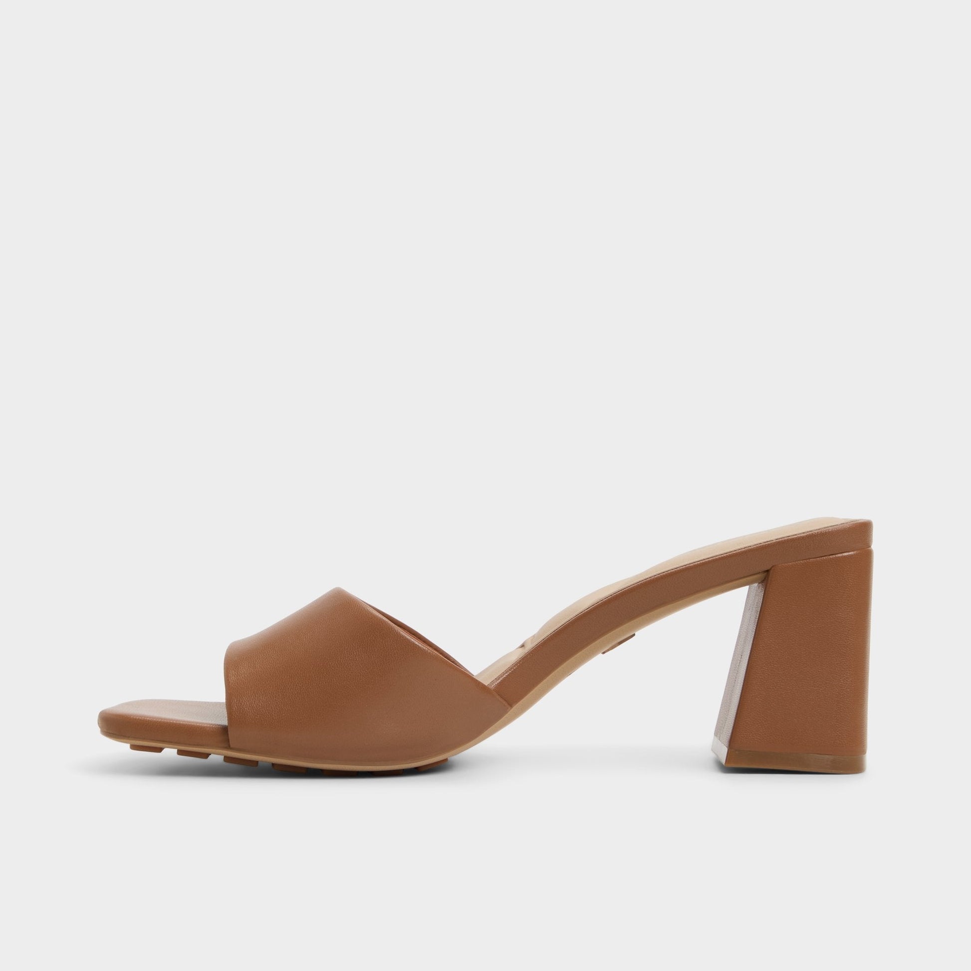 Tisha Tan Women's Heeled mules - Heeled mule, Block heel - Tan
