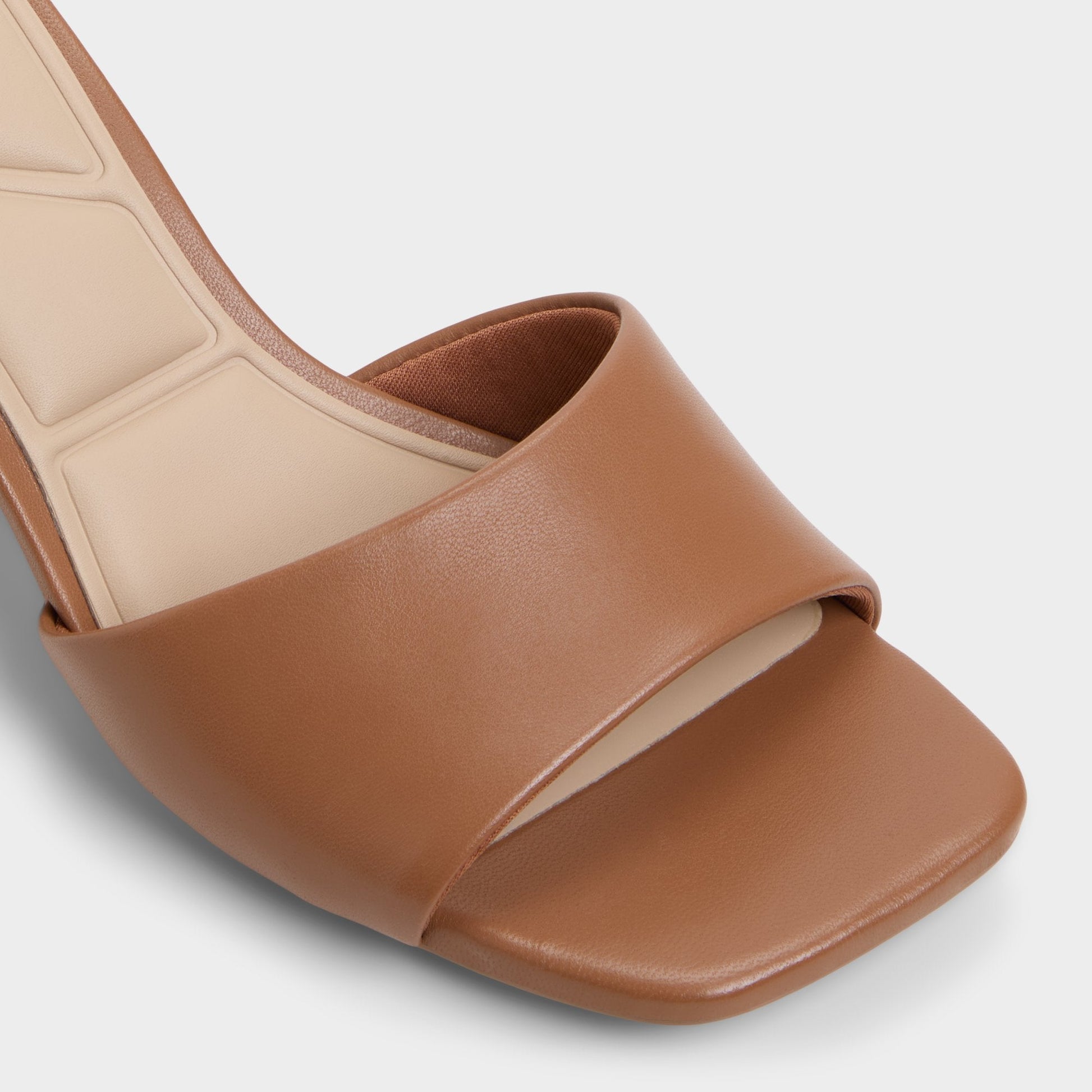 Tisha Tan Women's Heeled mules - Heeled mule, Block heel - Tan