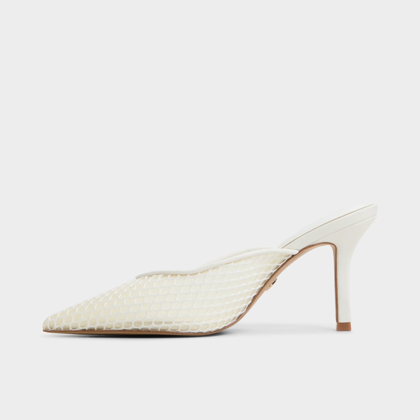 Gamilia Open White Textile Mesh Women's Kitten heels - Heeled mule, Kitten heel - Open White