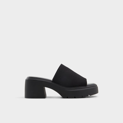 Harrietta Black Women's Wedges - Heeled mule, Block heel - Black