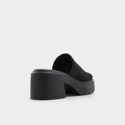 Harrietta Black Women's Wedges - Heeled mule, Block heel - Black