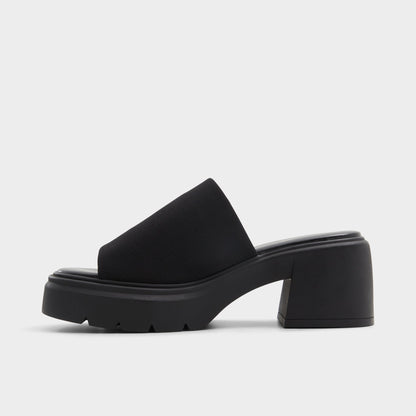Harrietta Black Women's Wedges - Heeled mule, Block heel - Black