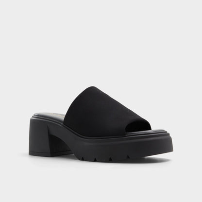 Harrietta Black Women's Wedges - Heeled mule, Block heel - Black