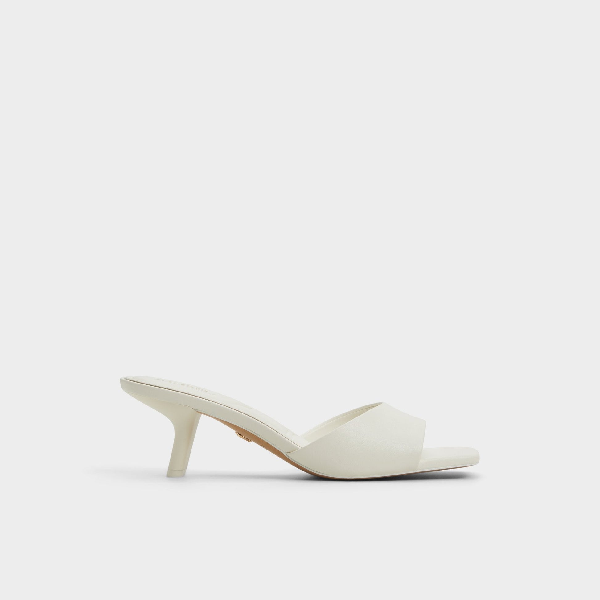 Enchanting White Women's Heeled mules - Heeled mule, Kitten heel - White