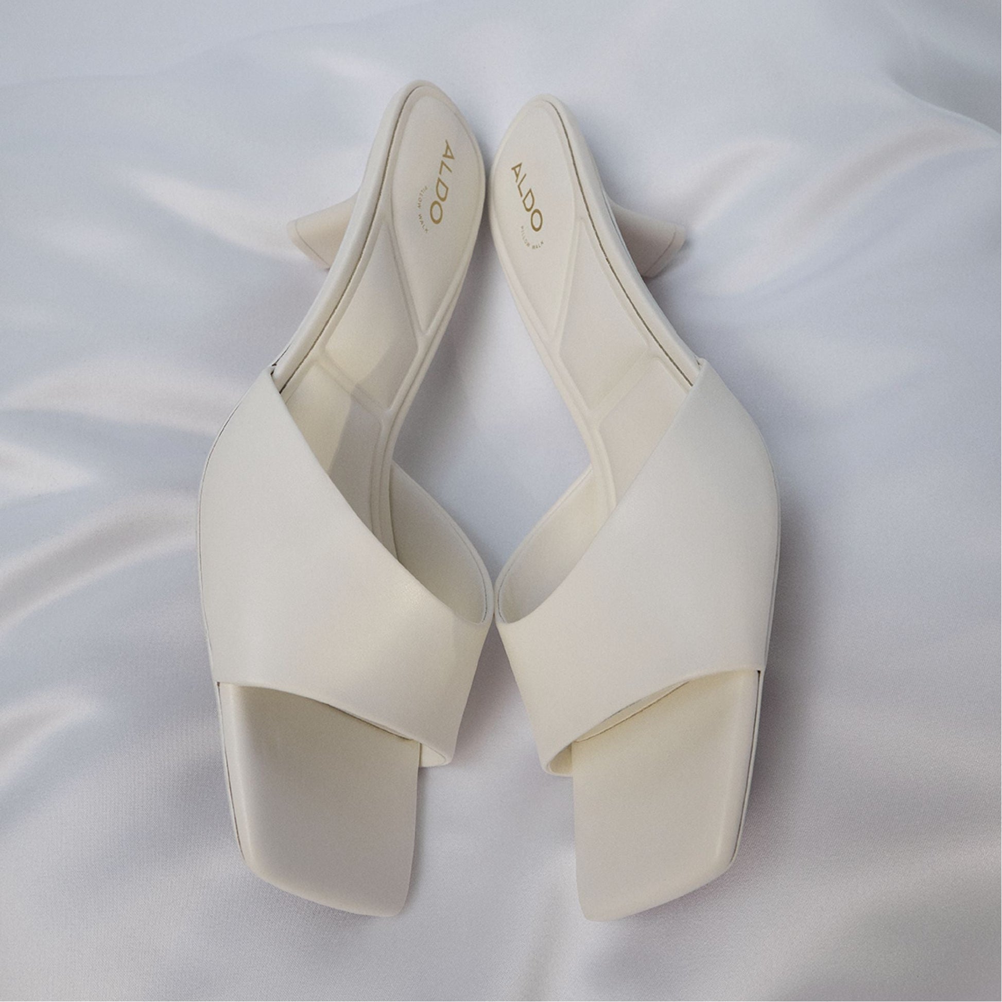 Enchanting White Women's Heeled mules - Heeled mule, Kitten heel - White