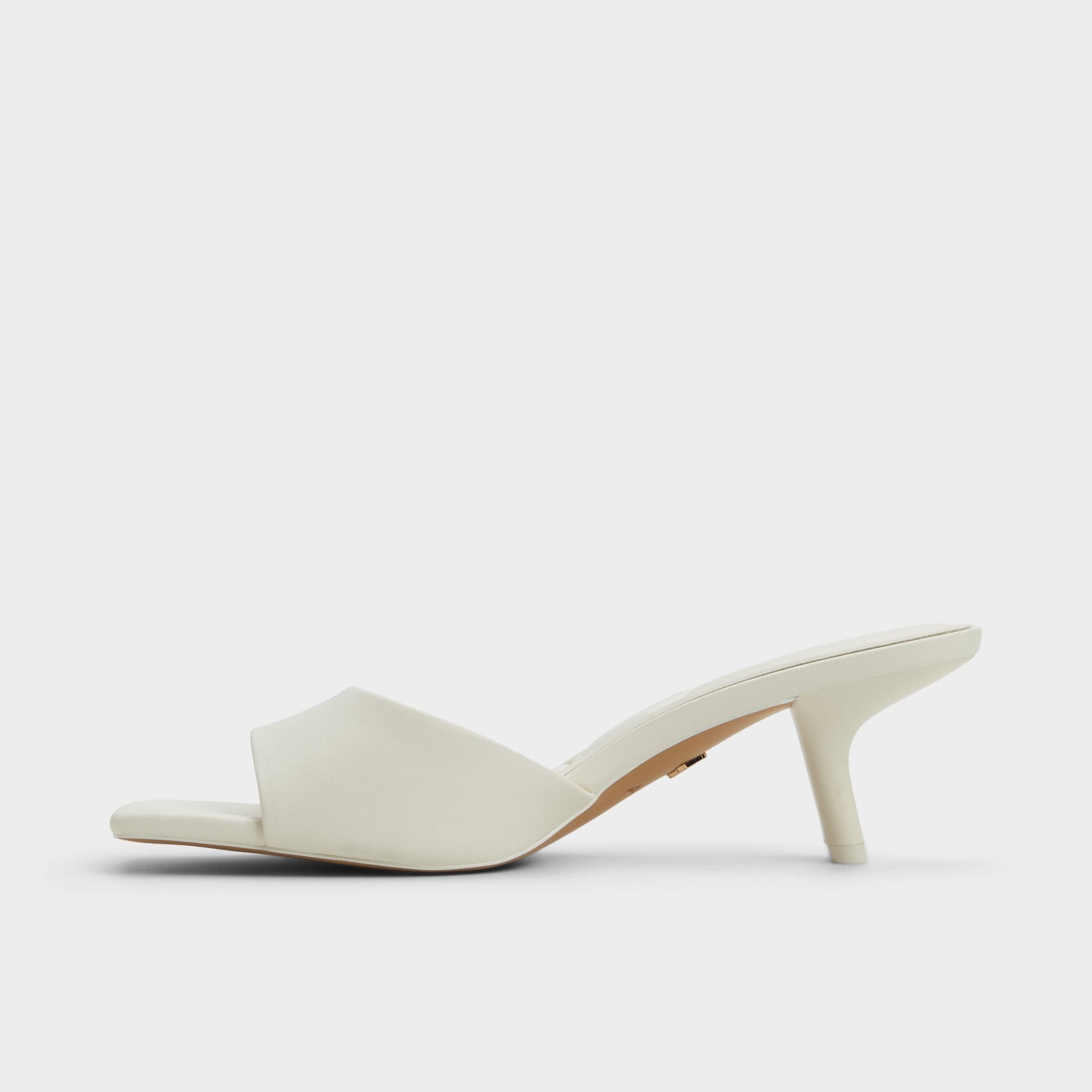 Enchanting White Women's Heeled mules - Heeled mule, Kitten heel - White