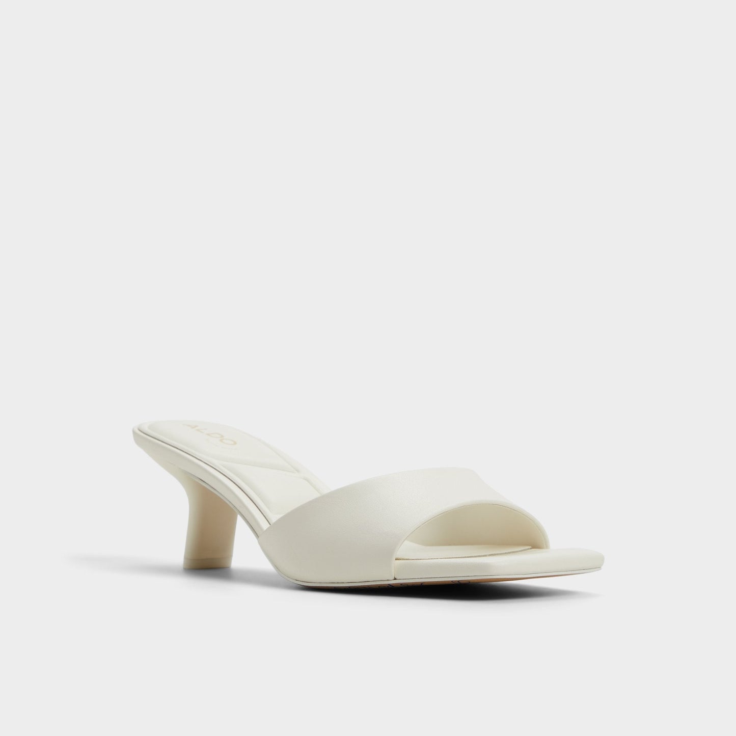 Enchanting White Women's Heeled mules - Heeled mule, Kitten heel - White