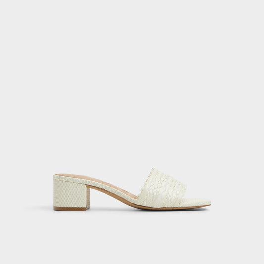 Claudina White/Bone Women's Block heels - Heeled mule, Block heel - White/bone