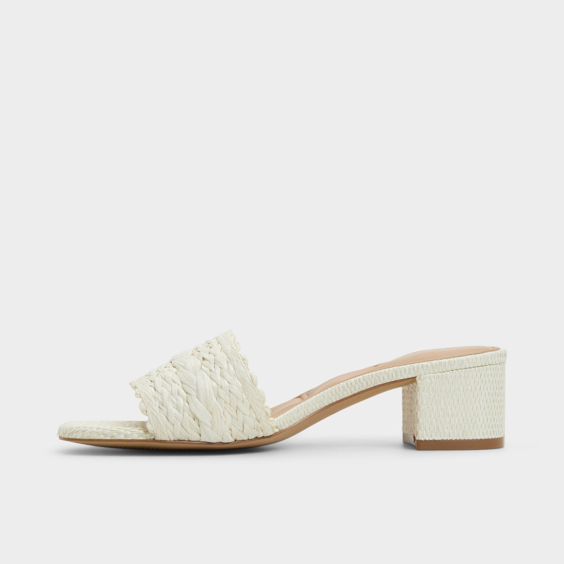 Claudina White/Bone Women's Block heels - Heeled mule, Block heel - White/bone