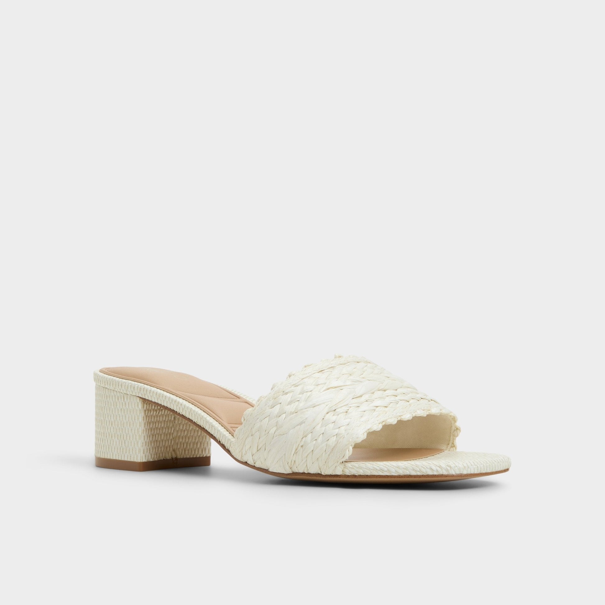 Claudina White/Bone Women's Block heels - Heeled mule, Block heel - White/bone