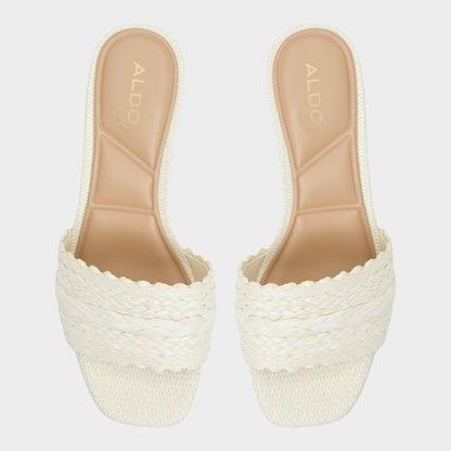 Claudina White/Bone Women's Block heels - Heeled mule, Block heel - White/bone