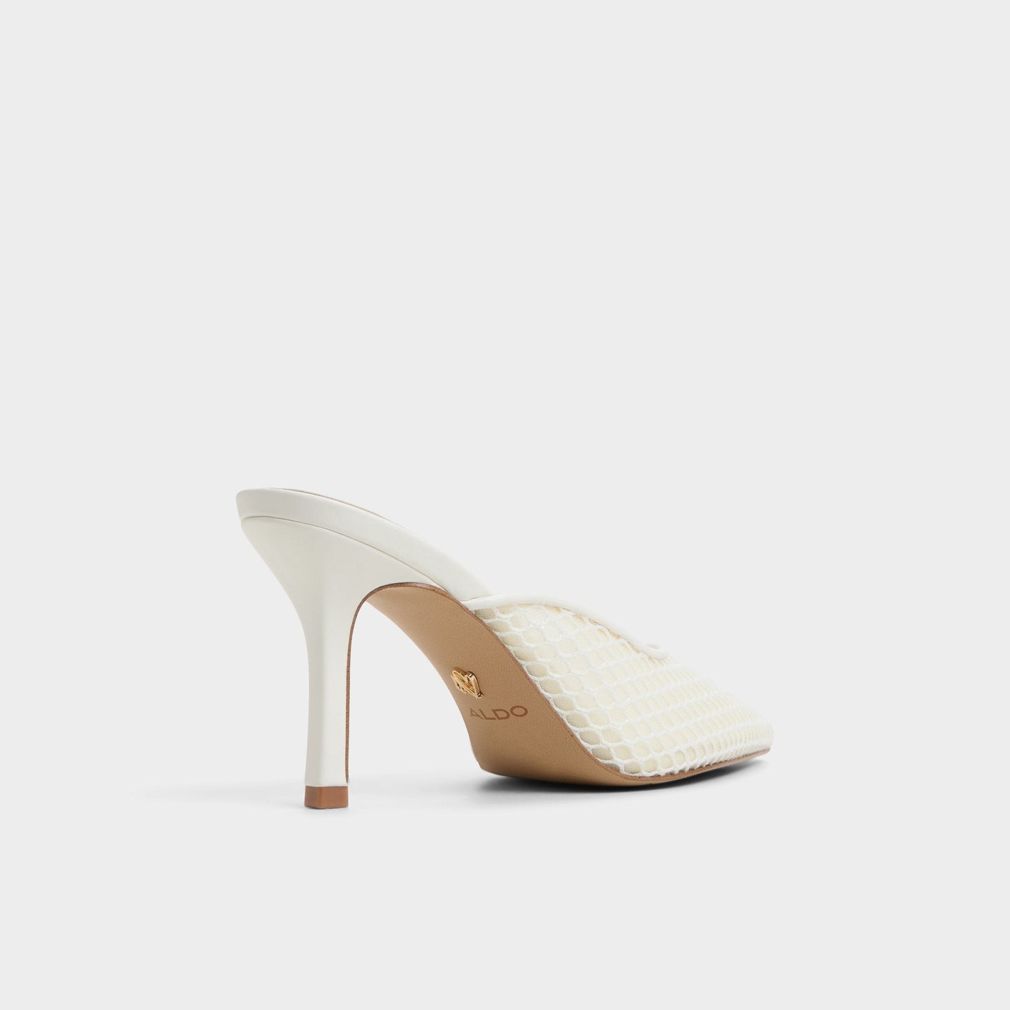 Gamilia Open White Textile Mesh Women's Mesh - Heeled mule, Stiletto heel - Open white