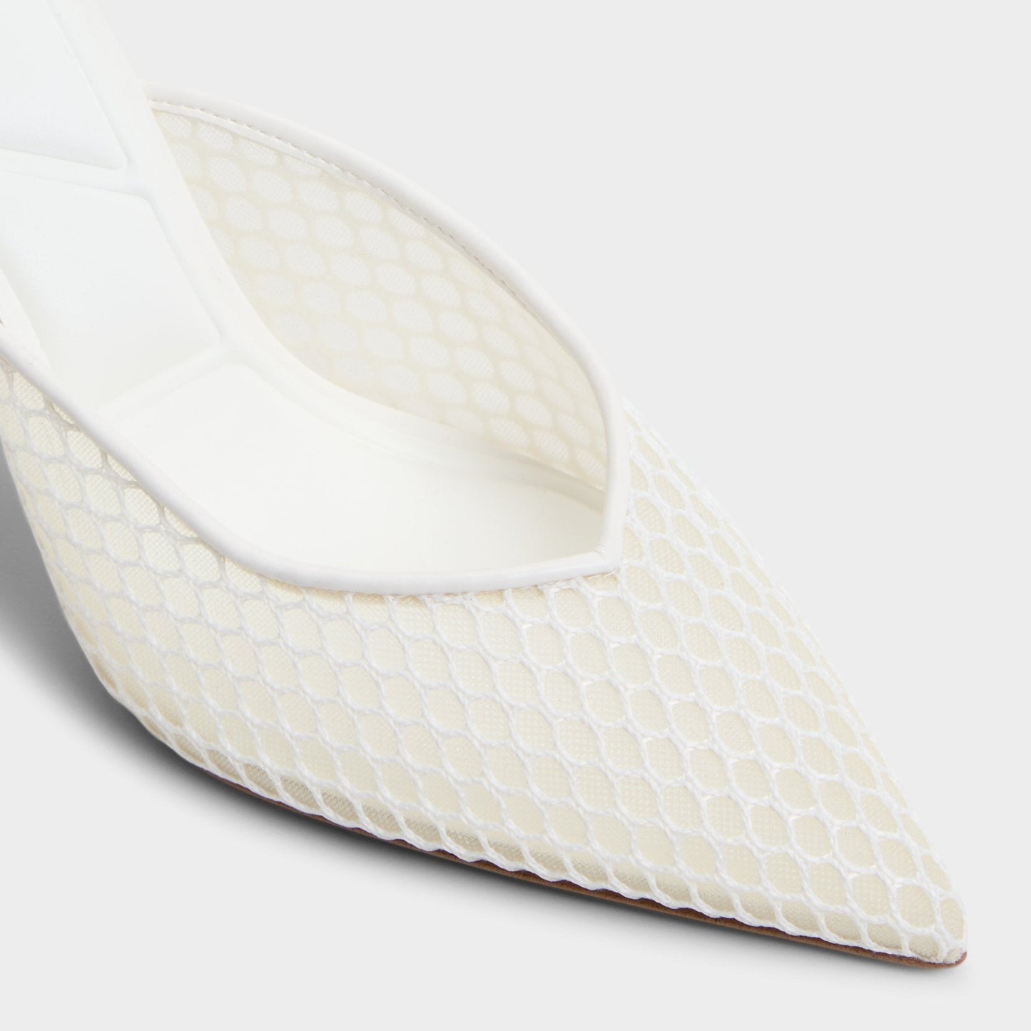 Gamilia Open White Textile Mesh Women's Mesh - Heeled mule, Stiletto heel - Open white