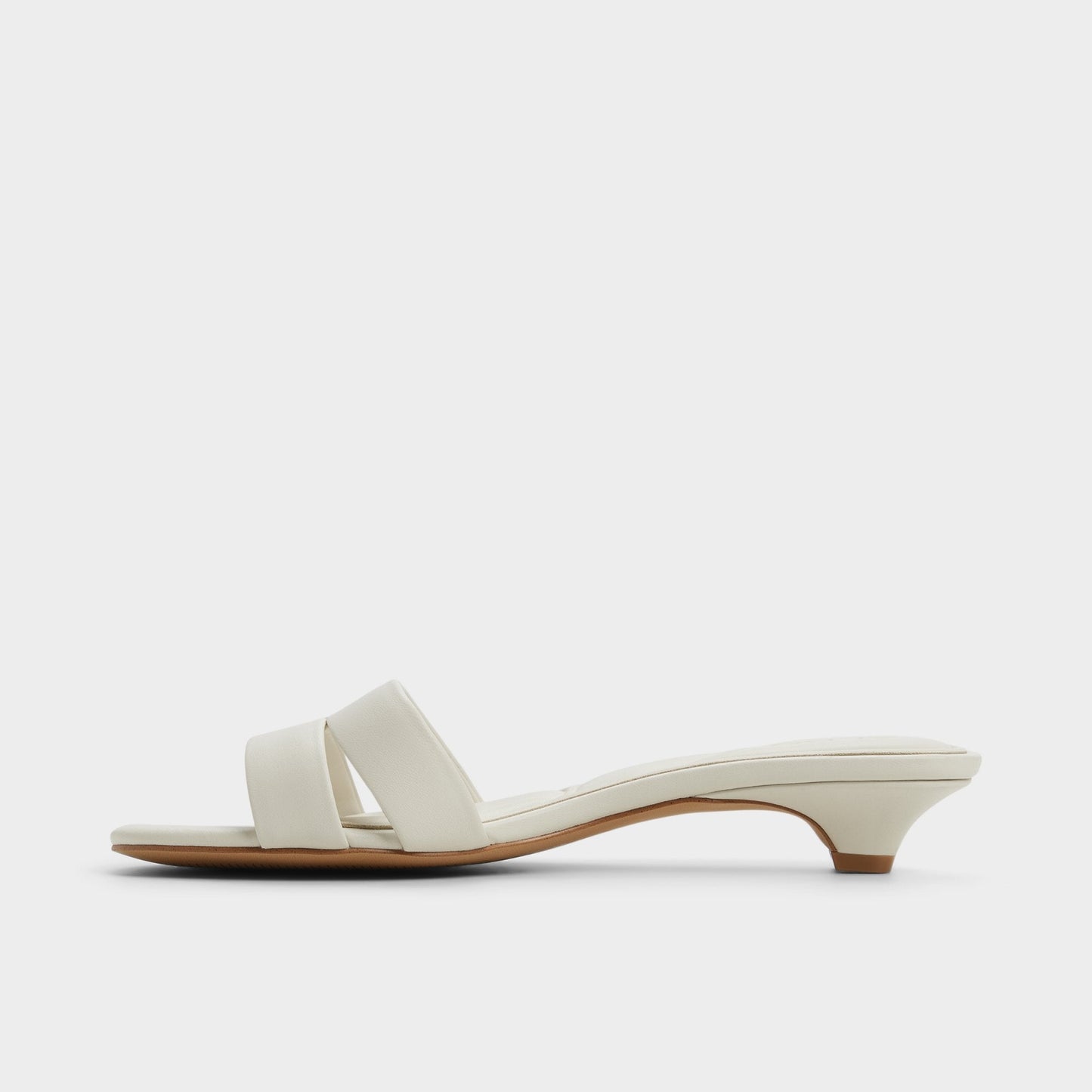 Scarletta White/Bone Women's Mule slides - Heeled mule, Kitten heel - White/Bone