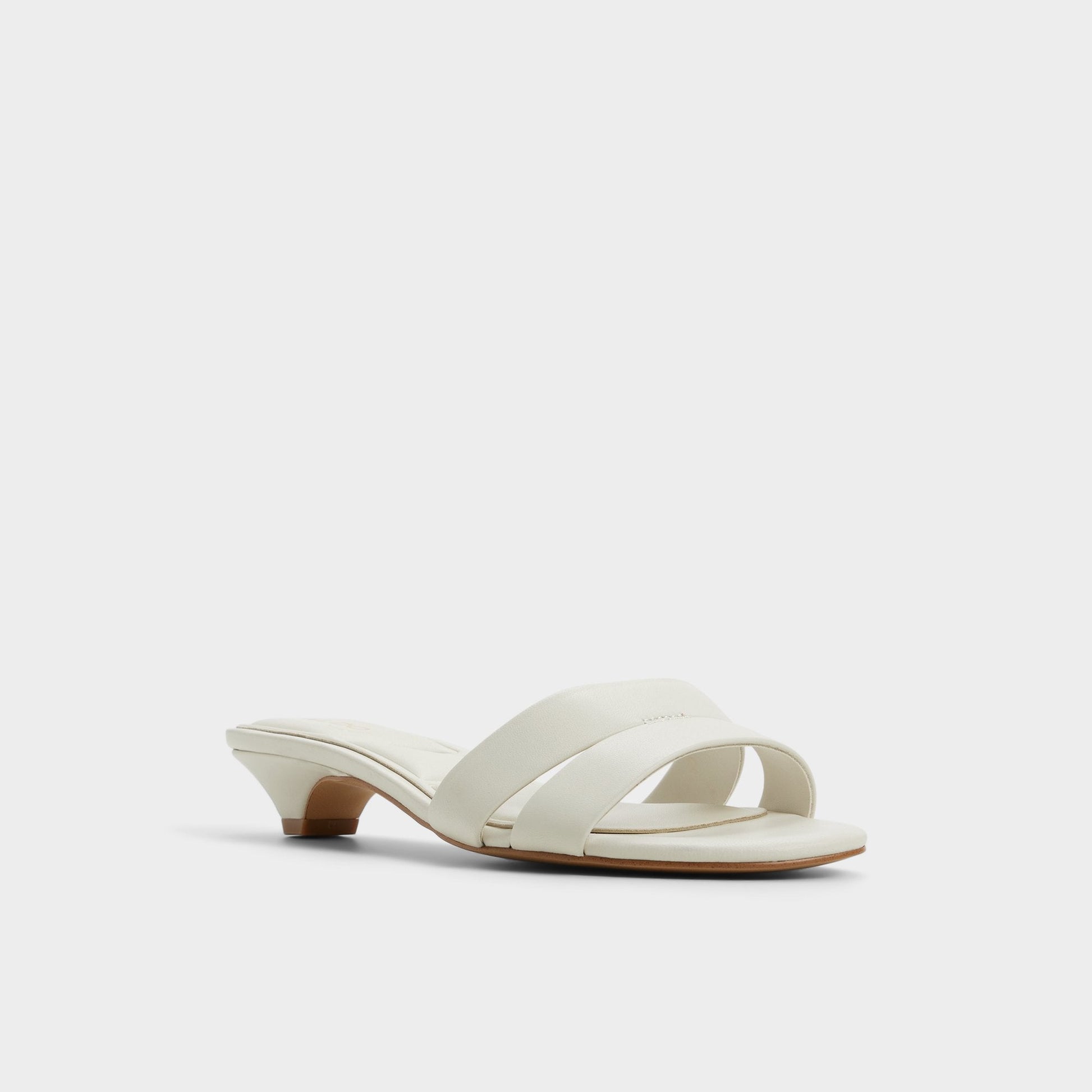 Scarletta White/Bone Women's Mule slides - Heeled mule, Kitten heel - White/Bone