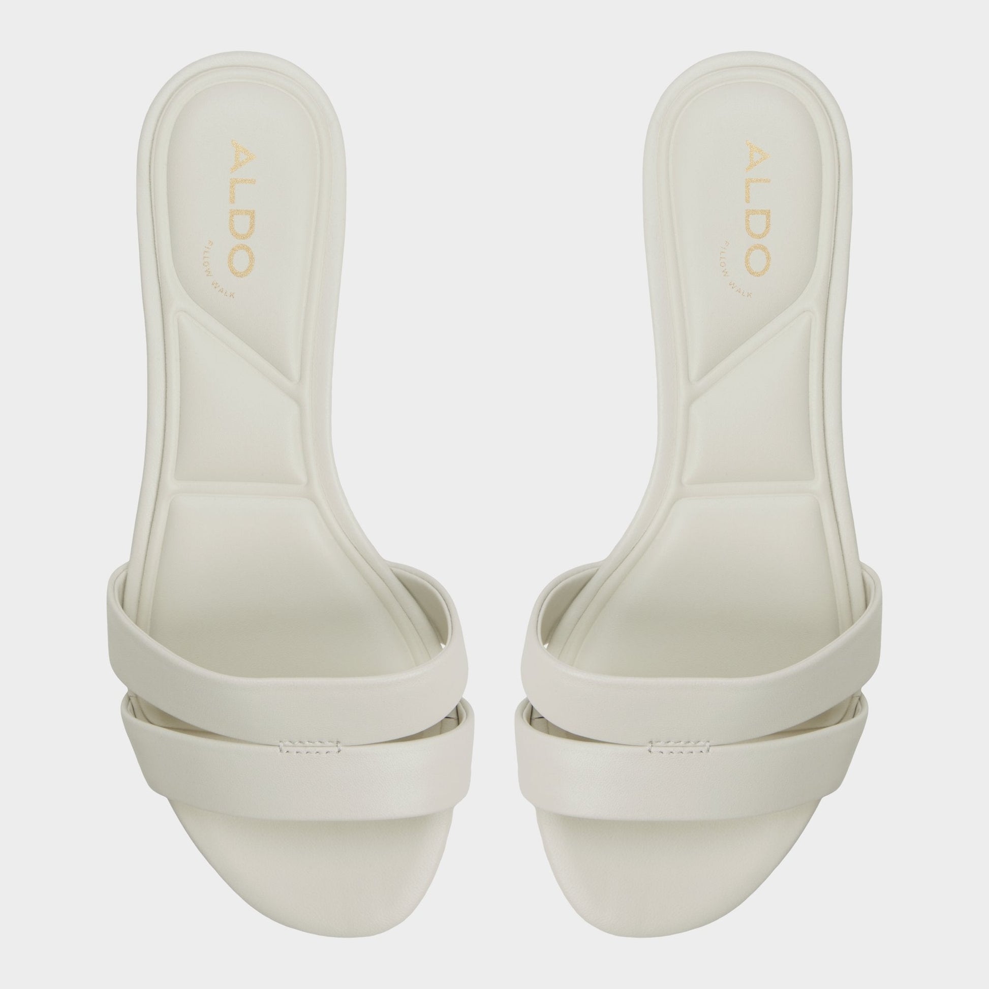 Scarletta White/Bone Women's Mule slides - Heeled mule, Kitten heel - White/Bone