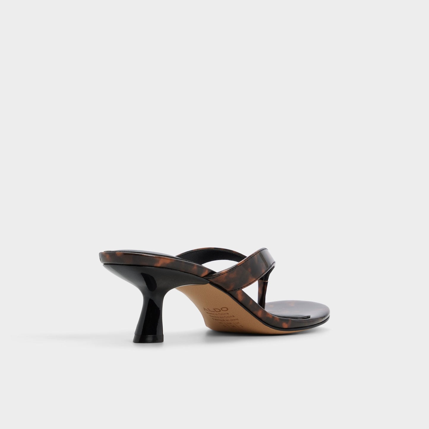 Jump in Open Brown - Heeled flip flop, Kitten heel - Open brown